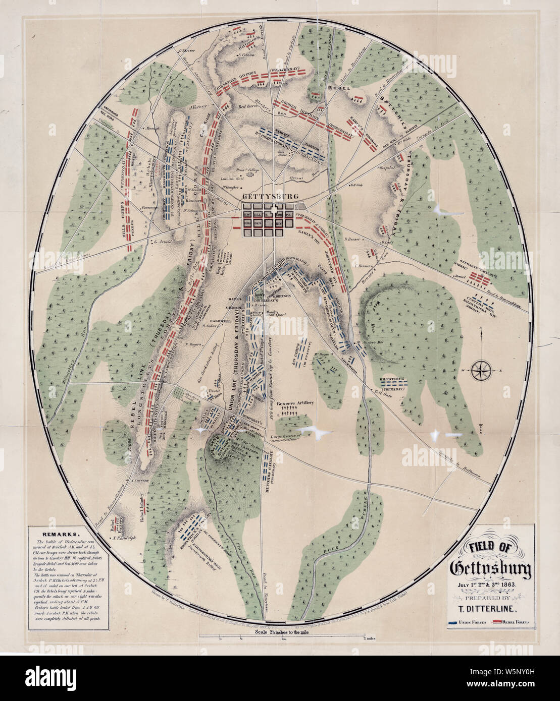 Civil War Maps 0372 Field of Gettysburg - Civil War Maps 0372 Field Of Gettysburg July 1st 2nd 3rd 1863 Rebuild And Repair W5NY0H 