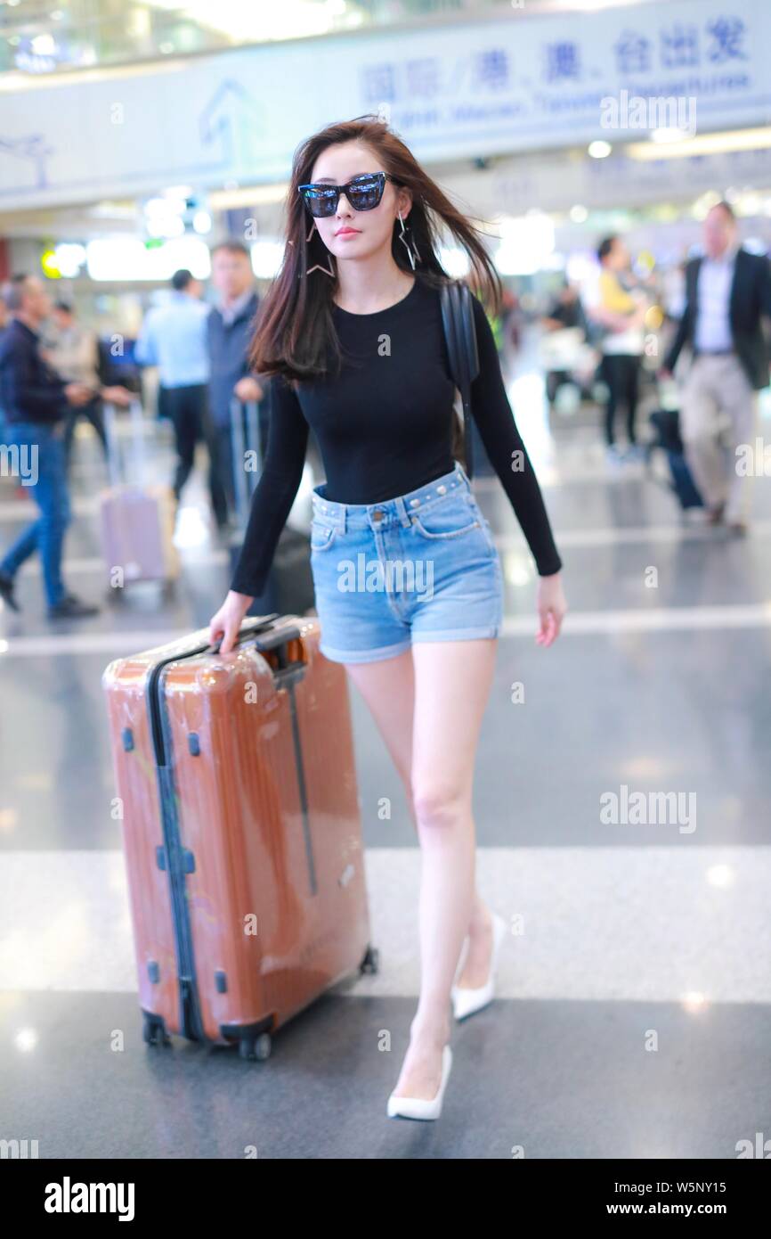 Chinese actress Crystal Zhang or Zhang Tian'ai arrives at the Beijing ...