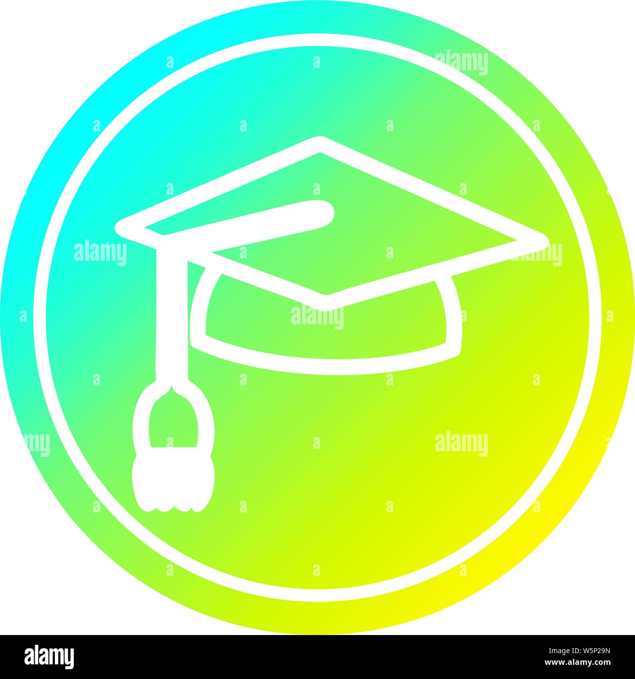 graduation cap circular icon with cool gradient finish Stock Vector ...
