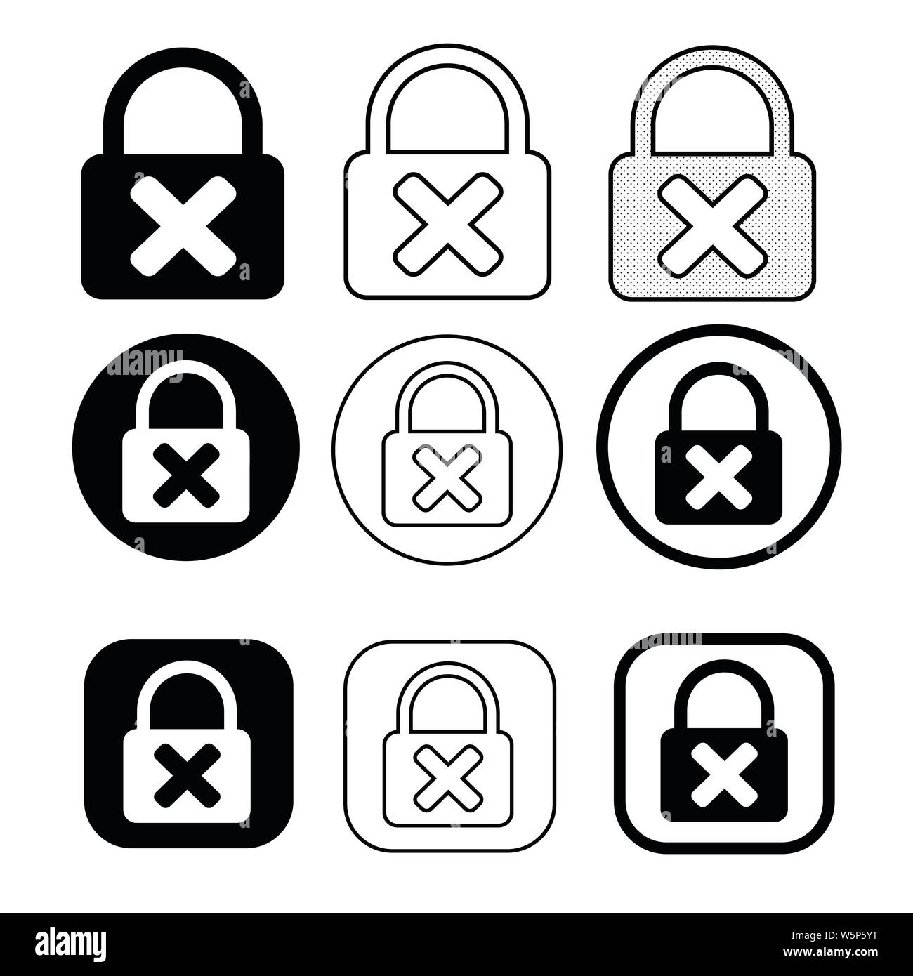 Set of simple sign Lock icon Stock Vector Image & Art - Alamy