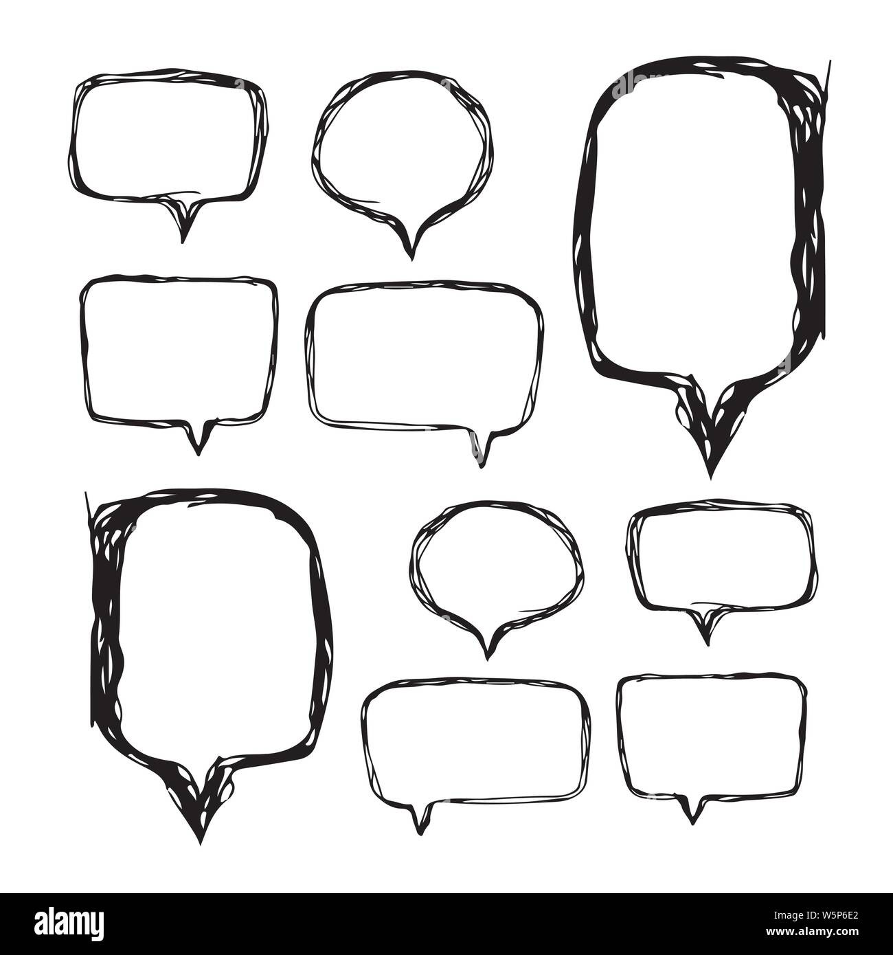 Speech Bubble icon hand drawn Stock Vector Image & Art - Alamy