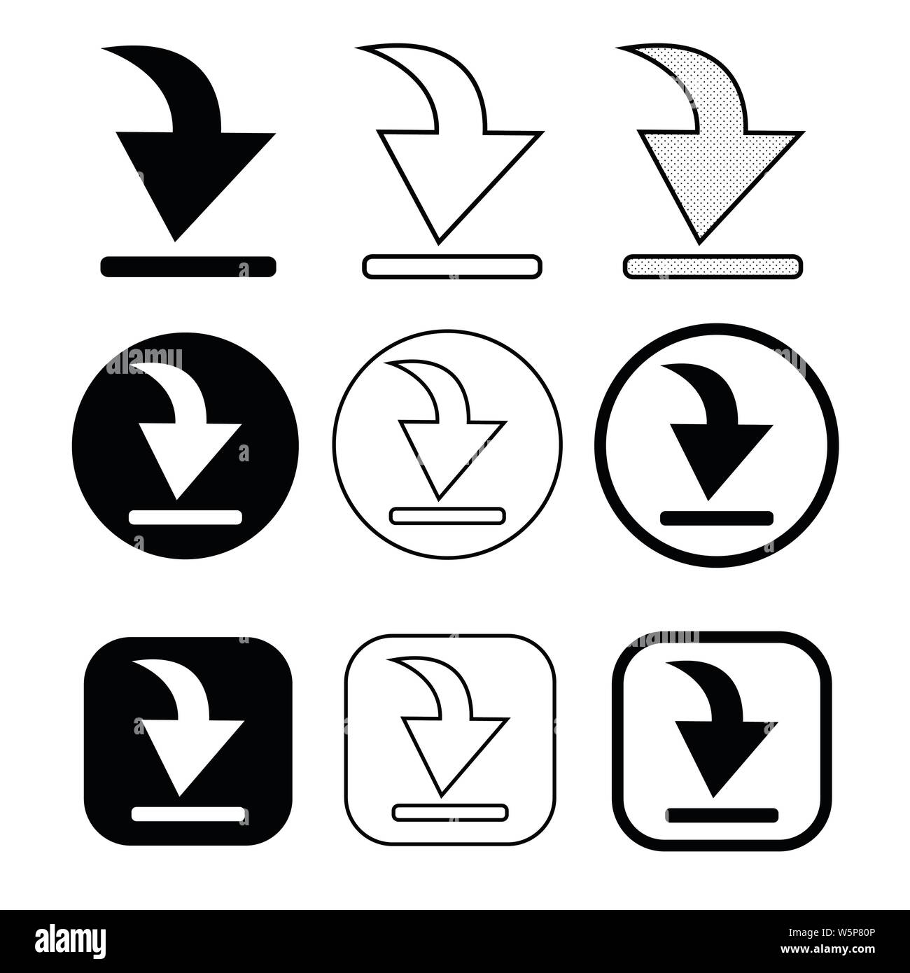set of simple sign download icon Stock Vector Image & Art - Alamy