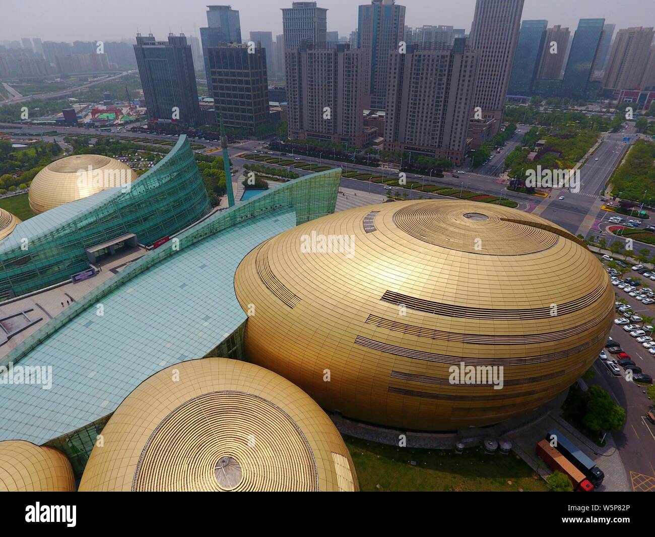 Aerial View Of The Building Complex Of Henan Art Center In Zhengzhou City Central China S Henan Province 7 May 2019 Henan Art Centre Is Inspired Stock Photo Alamy