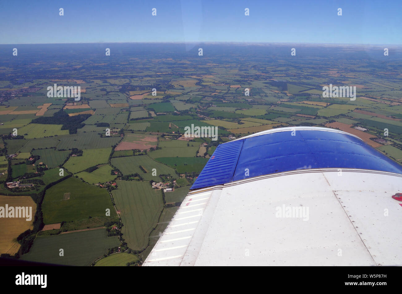 View over Norfolk from light aircraft Stock Photo