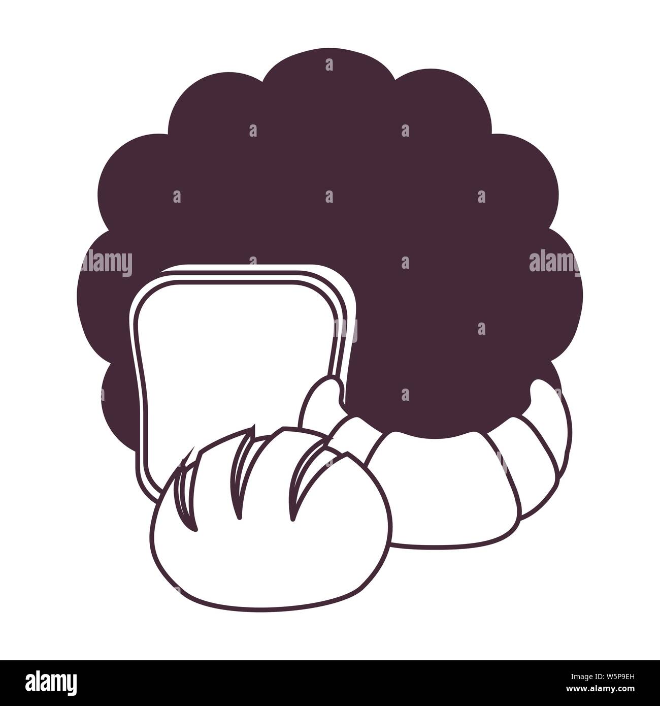 silhouette of fresh and delicious bakery bread Stock Vector Image & Art ...
