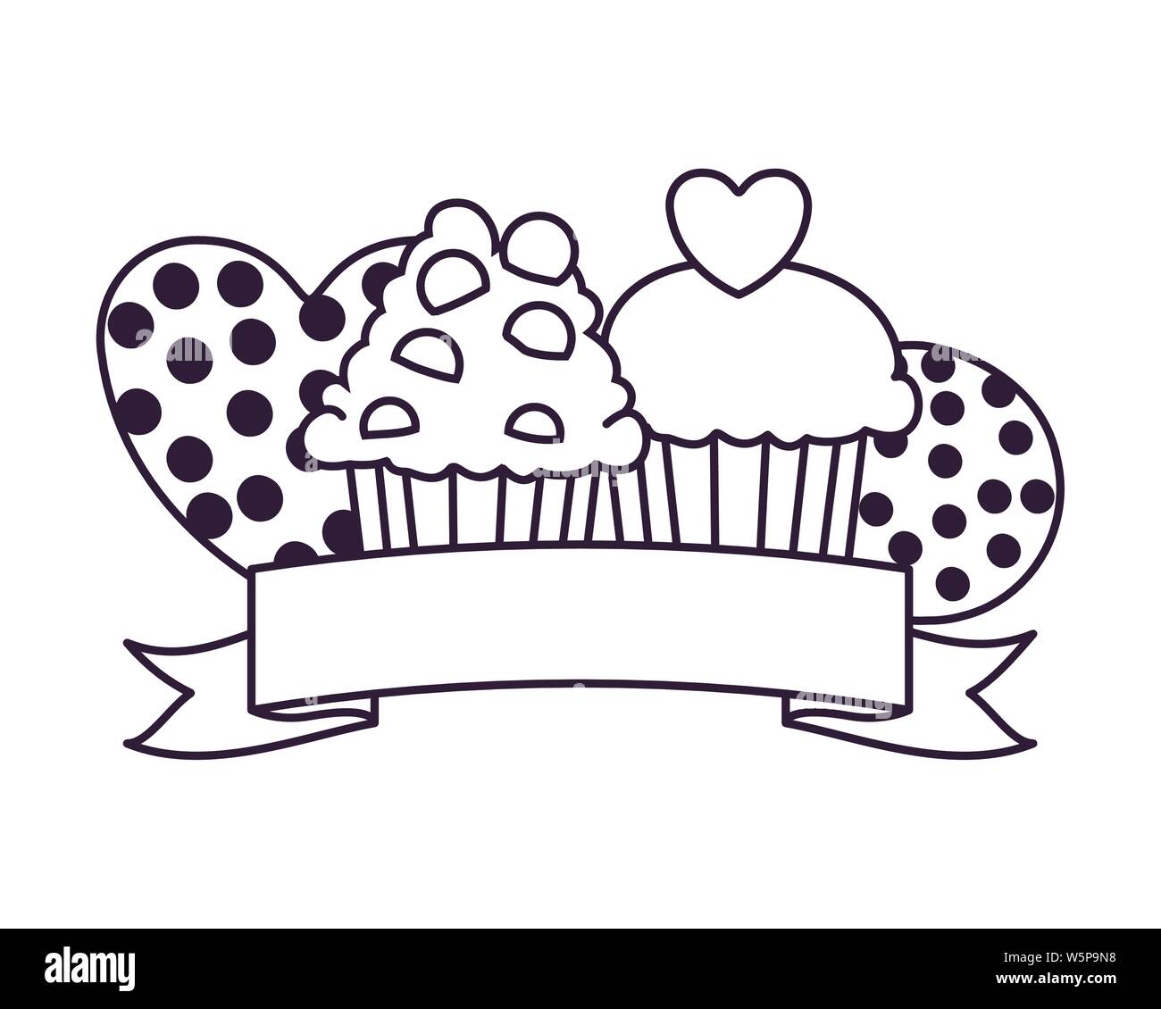 Silhouette delicious bakery cakes Cut Out Stock Images & Pictures - Alamy