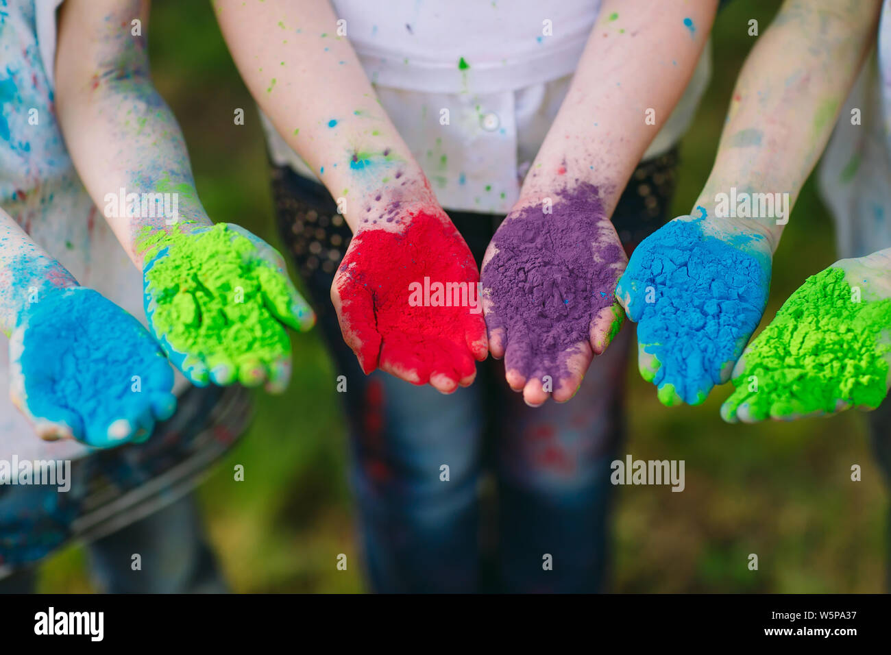 Child hand covered paint hi-res stock photography and images - Alamy