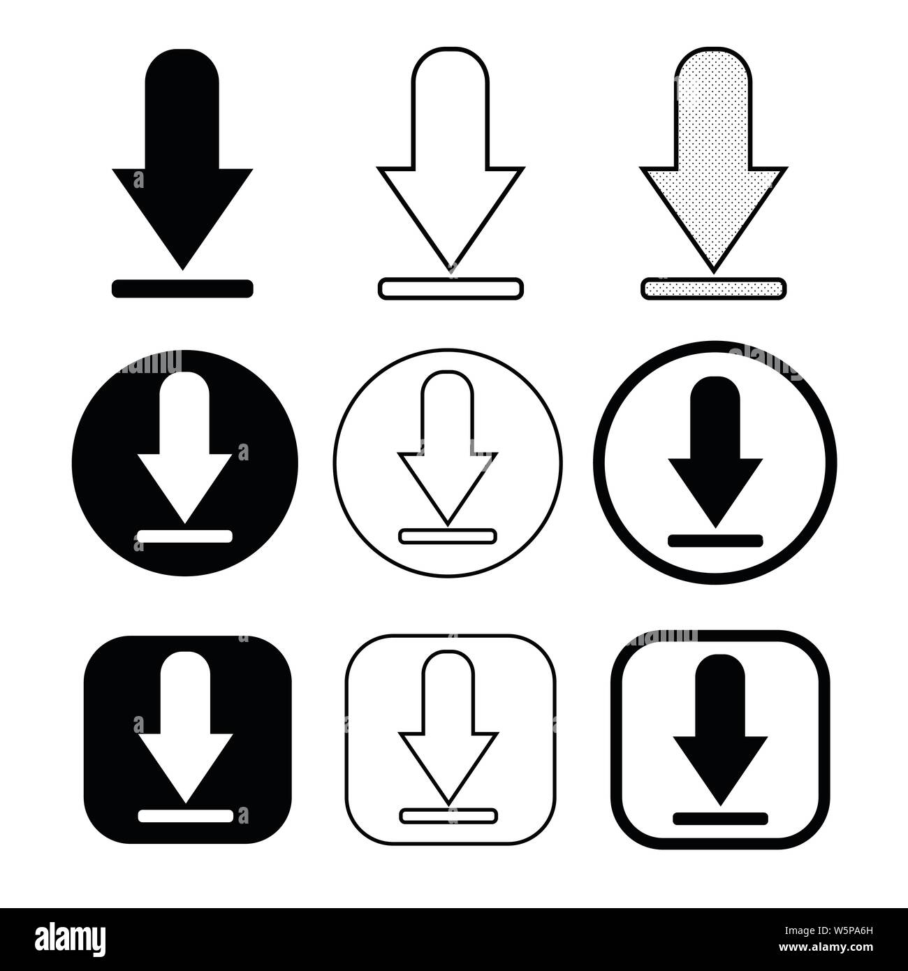 set of simple sign download icon Stock Vector Image & Art - Alamy