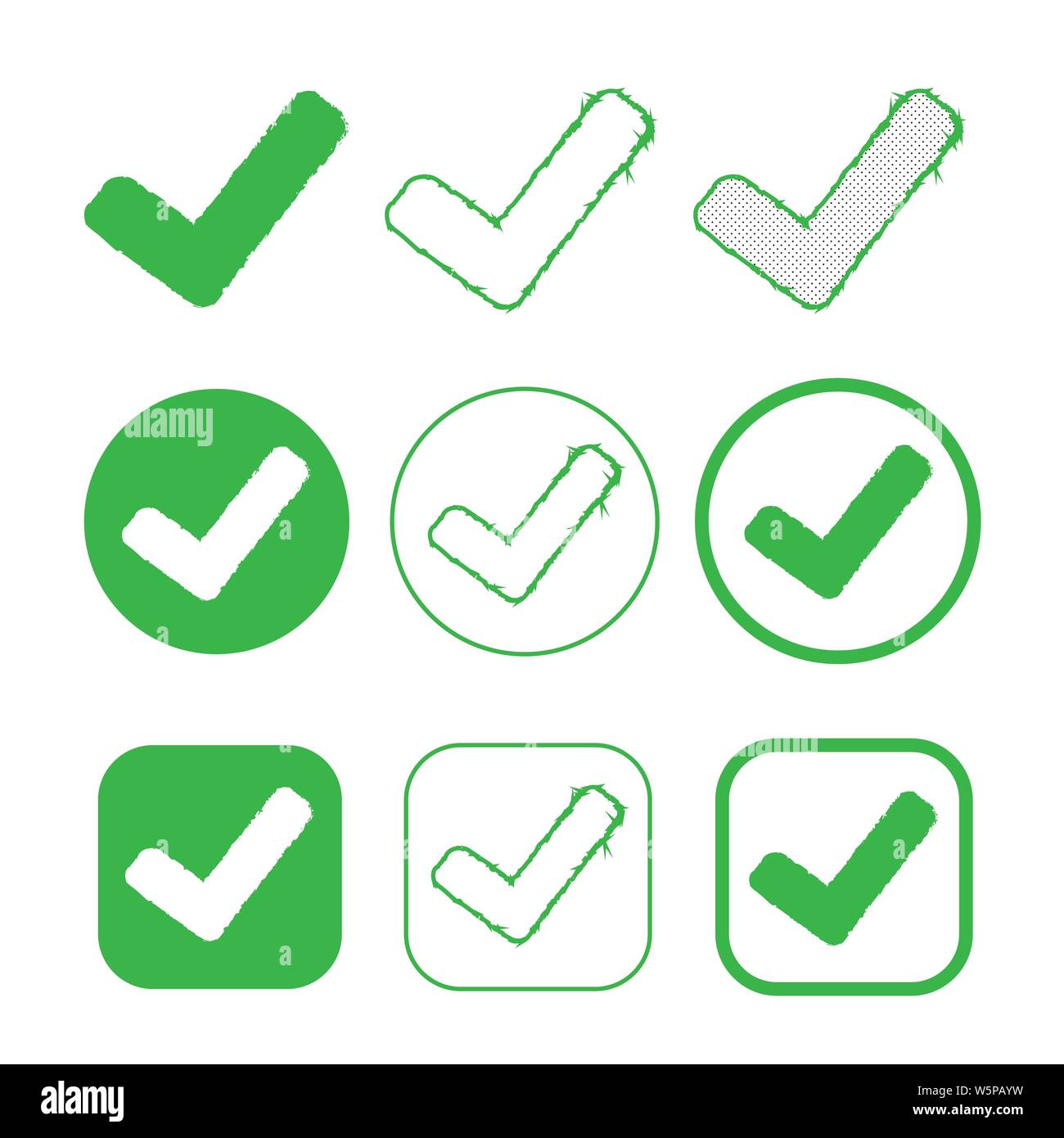Simple Tick icon accept approve sign Stock Vector