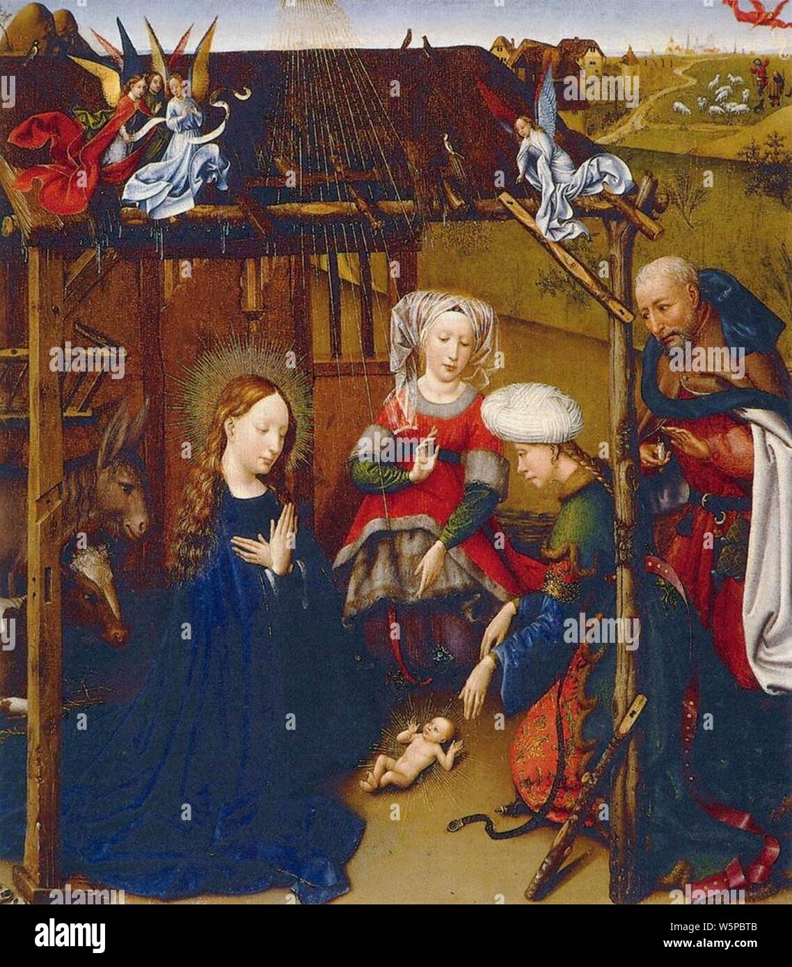 Jacques Daret - Adoration of the Child Stock Photo - Alamy