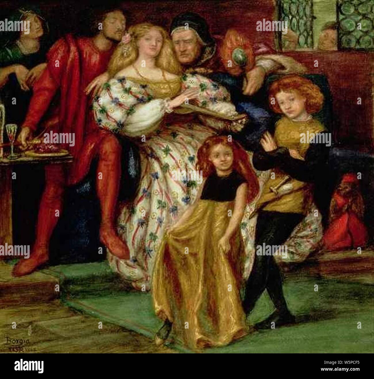 The Borgia Family by Dante Gabriel Rossetti. Stock Photo