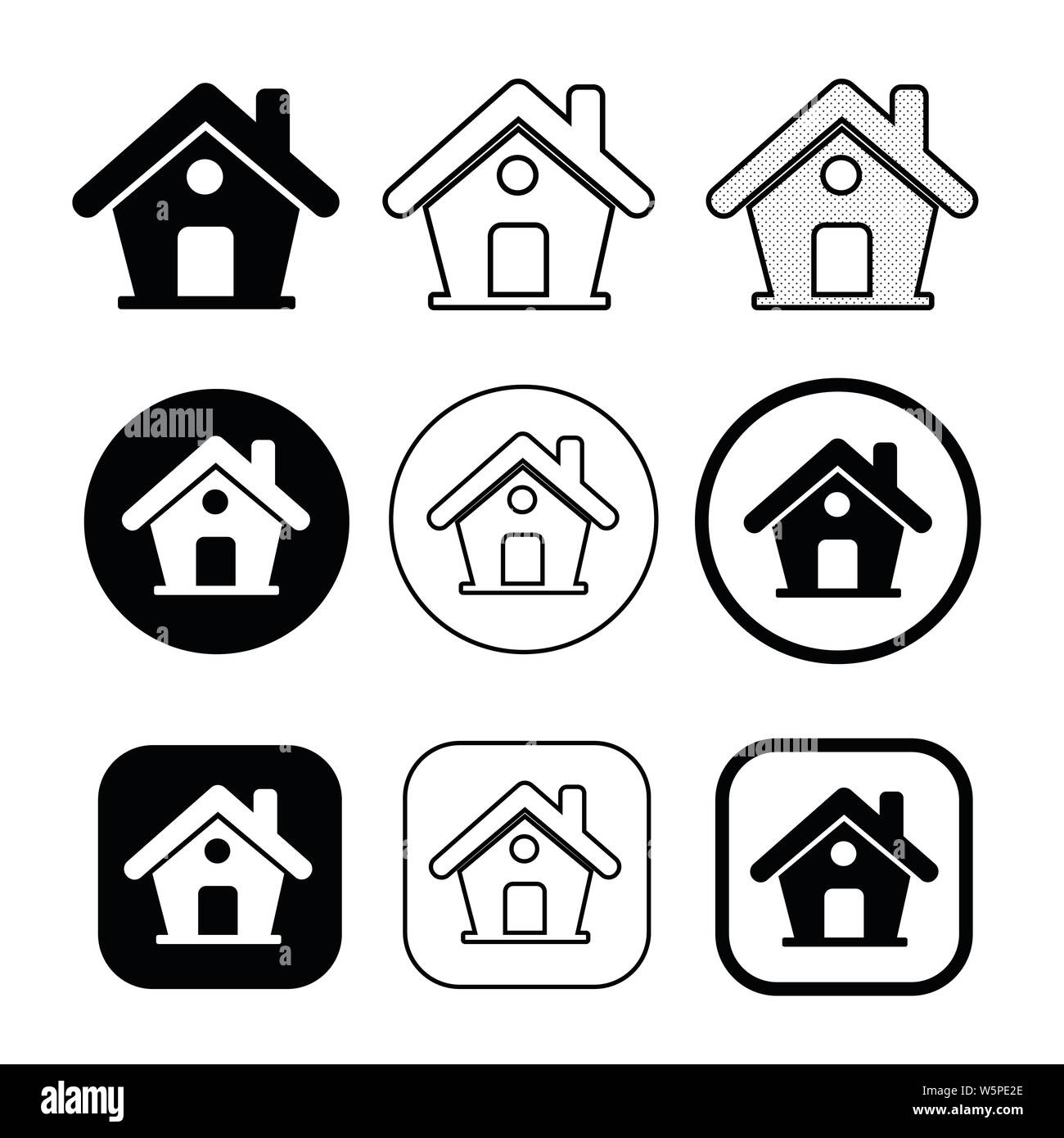 simple house symbol and home icon sign Stock Vector
