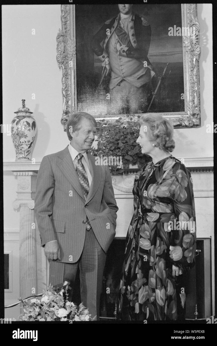 Jimmy Carter with Margaret Thatcher Stock Photo Alamy