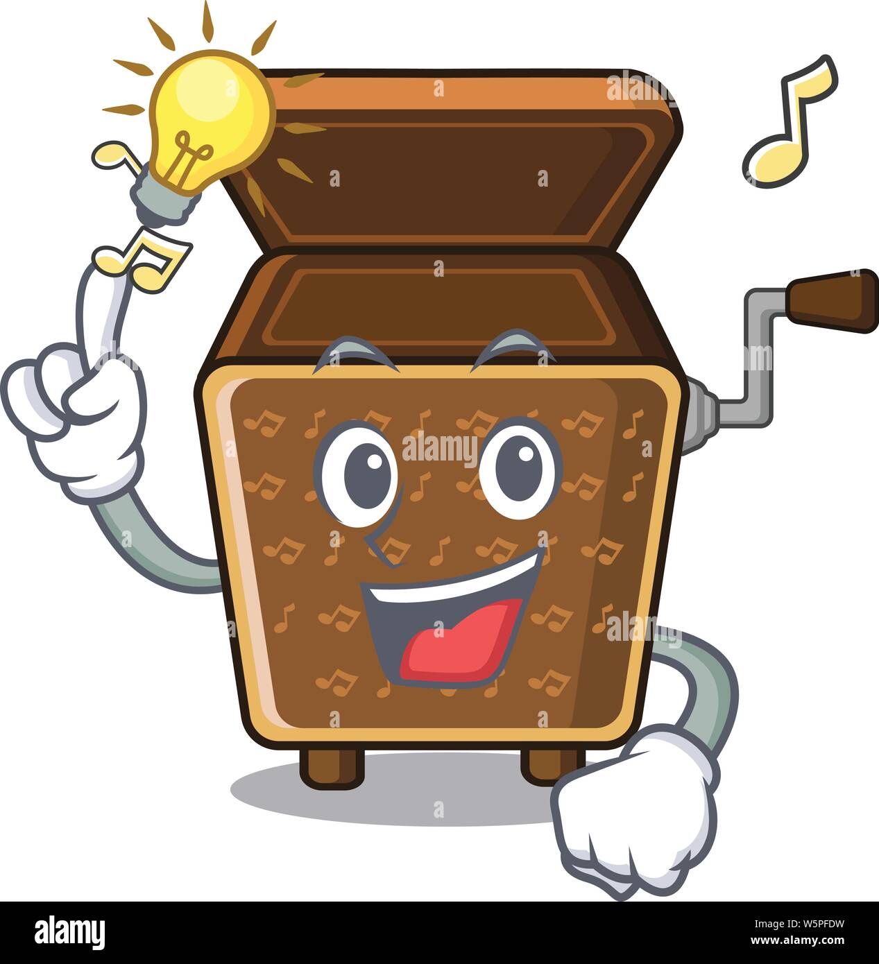 Have an idea toy music box the mascot table vector illustration Stock Vector