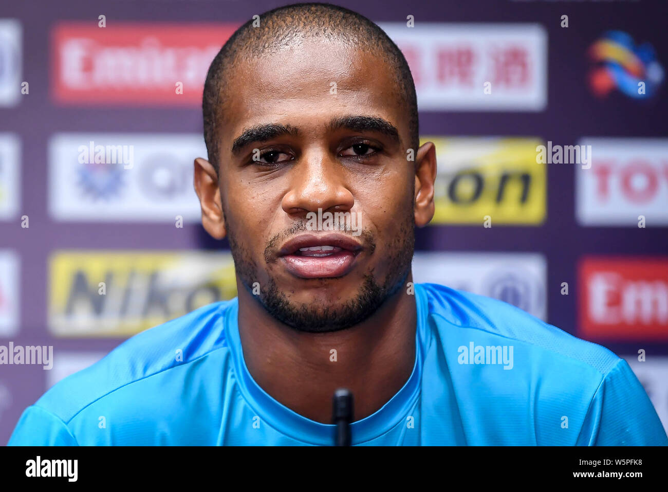 Brazilian football player Edgar Bruno da Silva of South Korea's Daegu FC of attends a press conference before the 6th round of group F match against C Stock Photo