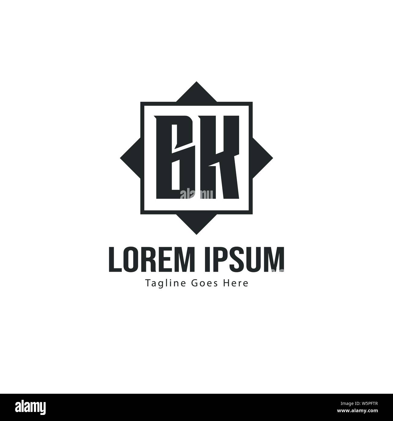 BK Letter Logo Design. Creative Modern BK Letters Icon Illustration ...