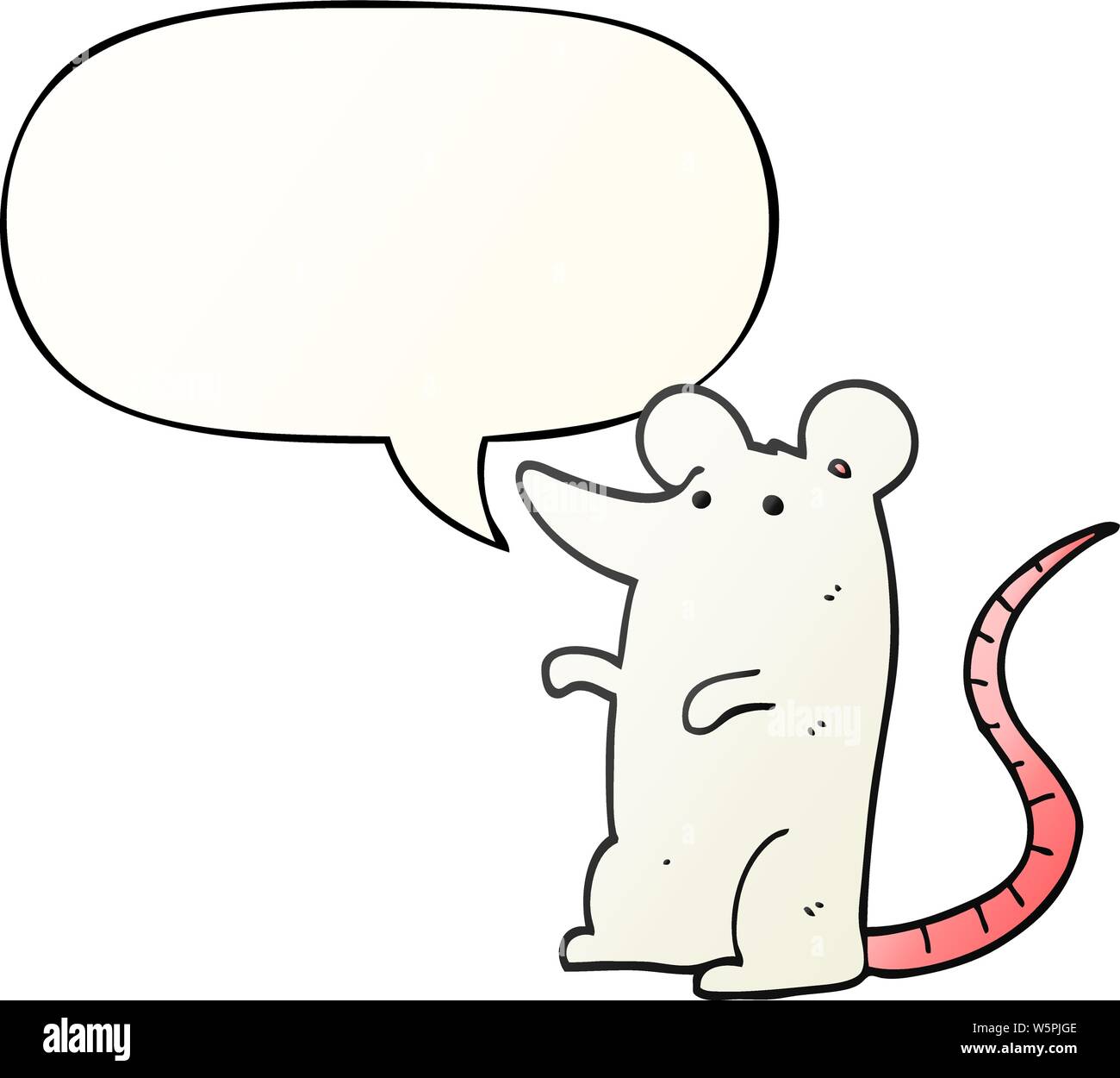 cartoon rat with speech bubble in smooth gradient style Stock Vector