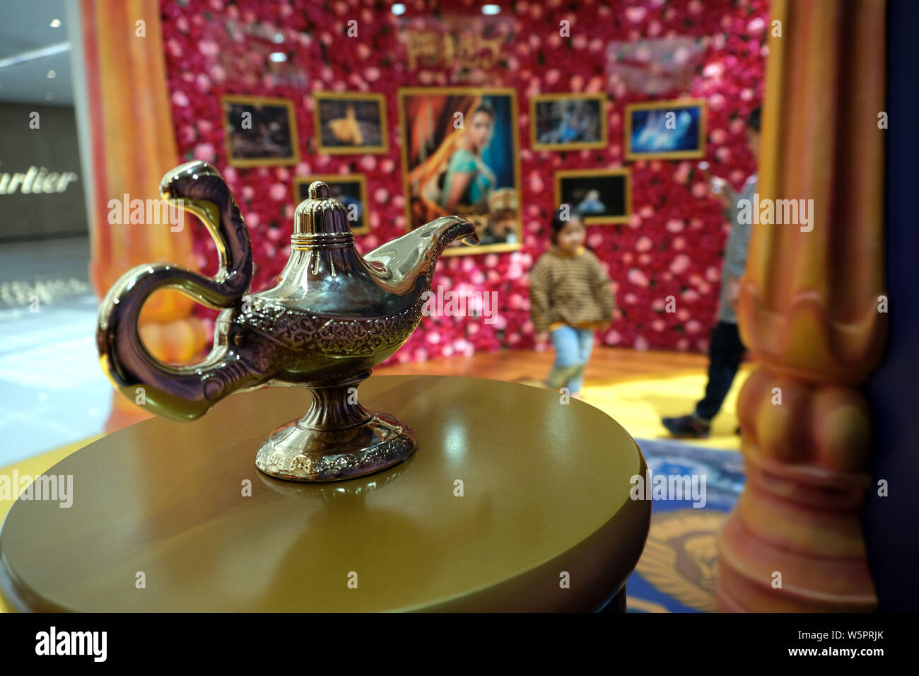 An art installation featuring the theme of American musical fantasy movie " Aladdin" produced by Walt Disney Pictures is seen at a shopping mall in She  Stock Photo - Alamy