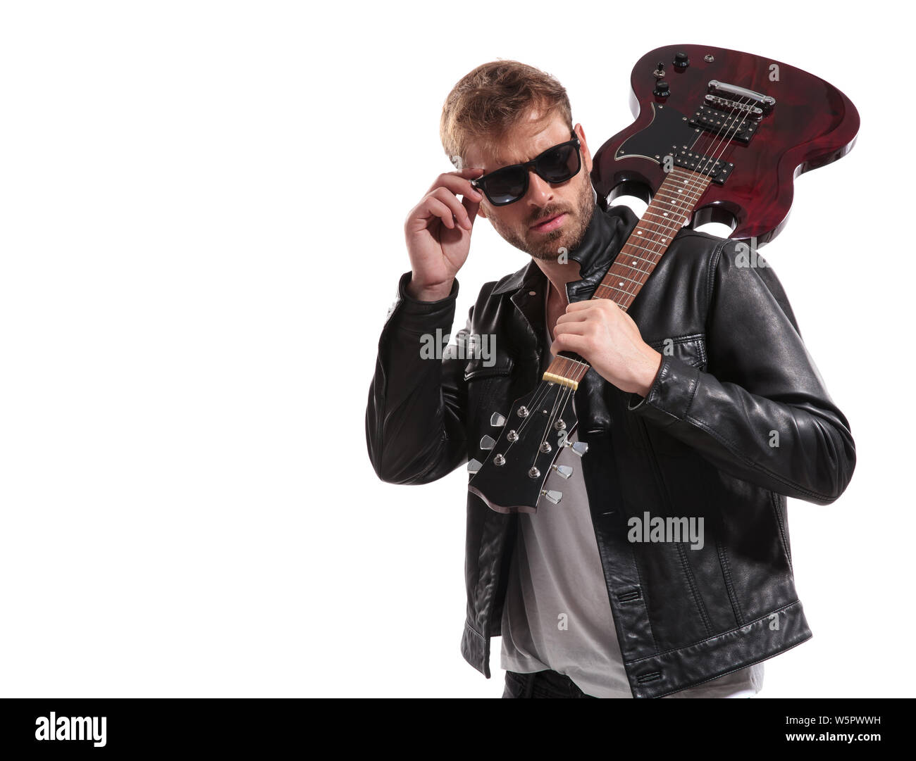 Rock star pose guitar Cut Out Stock Images & Pictures - Alamy