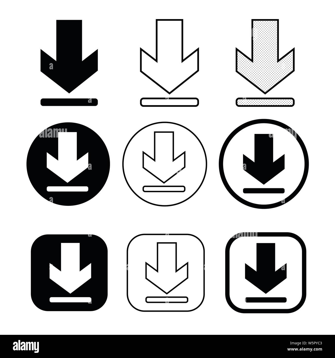 set of simple sign download icon Stock Vector Image & Art - Alamy