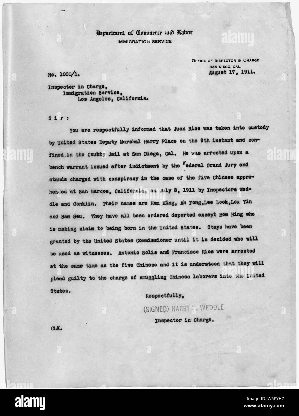 Letter From Inspector In Charge Scope And Content The Case File
