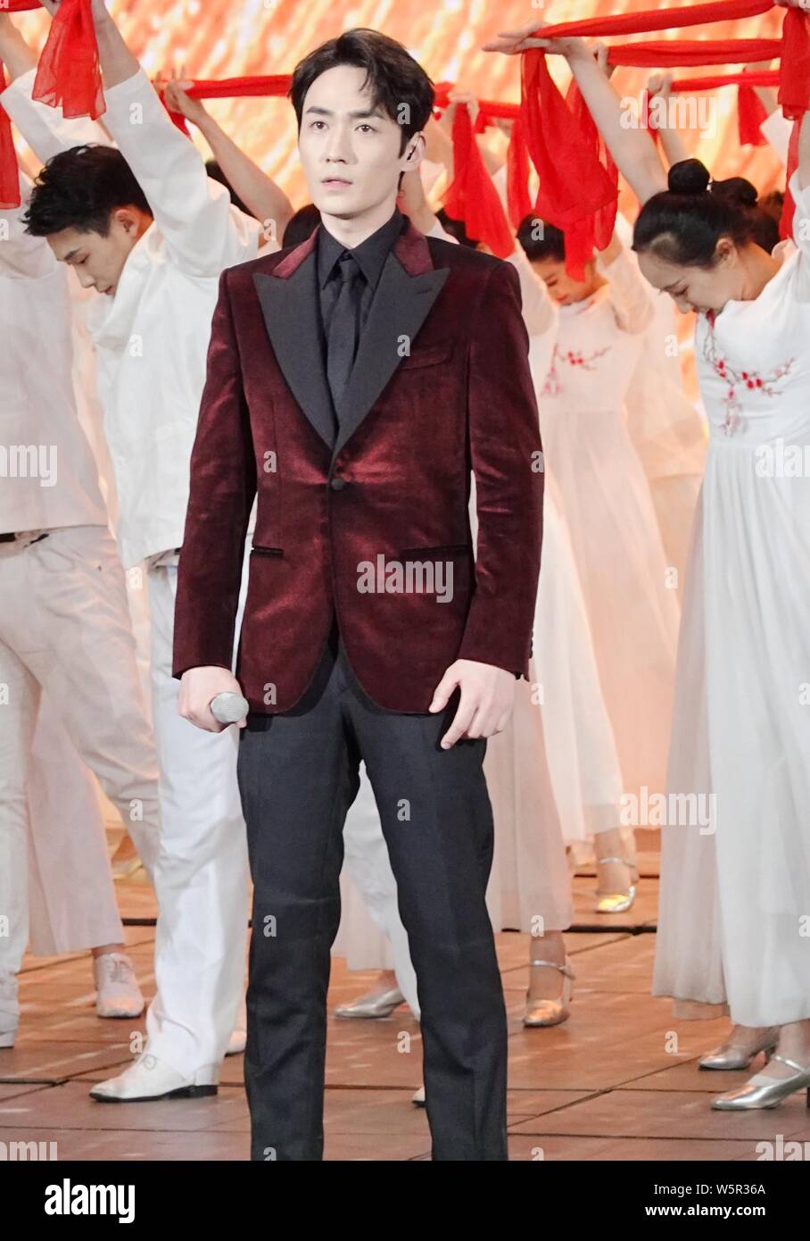 Chinese actor Zhu Yilong attends a filming session for 2019 CCTV Youth ...