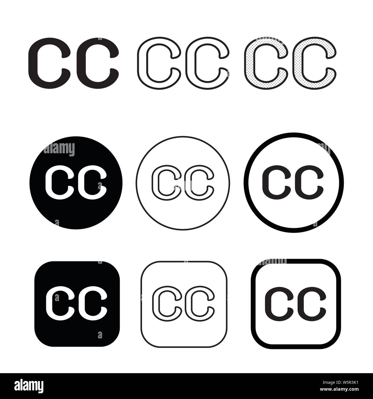 Creative commons icon symbol sign Stock Vector