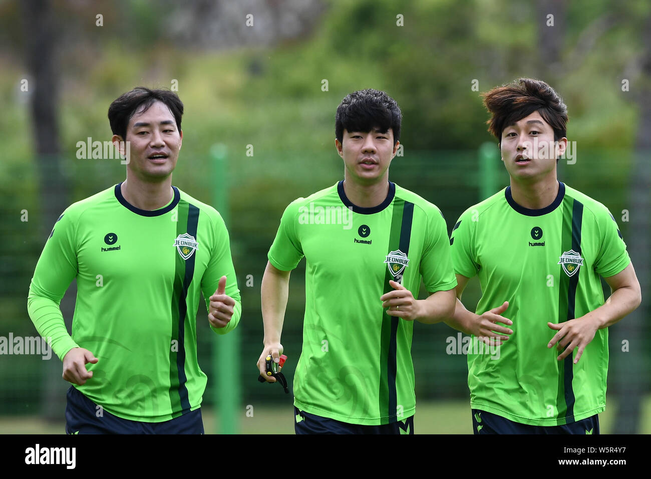 Players Of South Korea S Jeonbuk Hyundai Motors F C Take Part In A Training Session Before The Eighth Final Match Against China S Shanghai Sipg F C Stock Photo Alamy