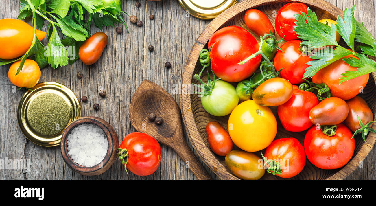 Marinated tomatoes with spices.Canning tomatoes.Pickling of ripe tomatoes Stock Photo Alamy
