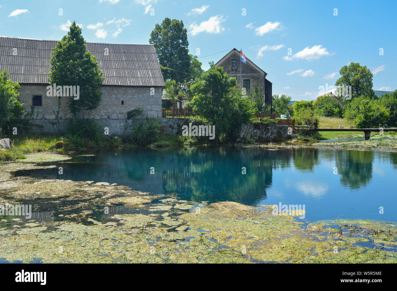 River Gacka springs, crystal clear water at Majerovo vrilo Stock Photo