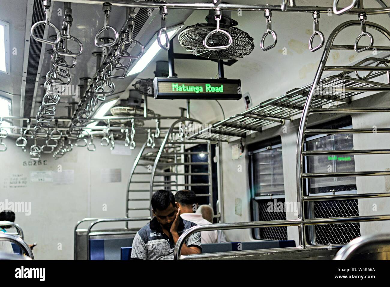 indicator in train at Matunga Road Railway Station Mumbai Maharashtra India Asia Stock Photo