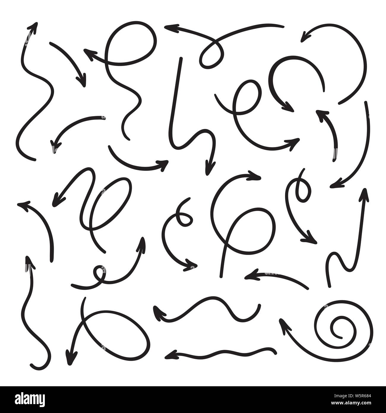 Vector hand drawn arrows set on a white background Stock Vector Image ...