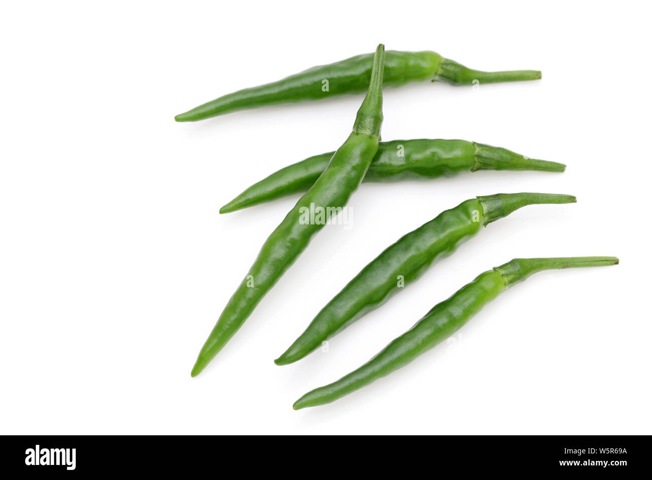 Japanese green chili pepper isolated on white background Stock Photo