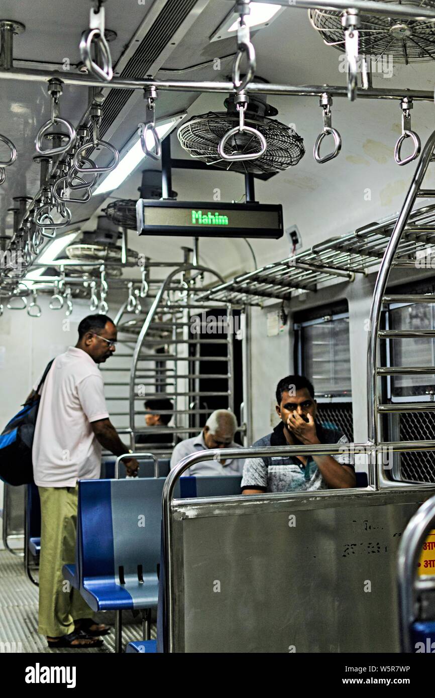 indicator in train Mahim Junction Railway Station Mumbai Maharashtra India Asia Stock Photo
