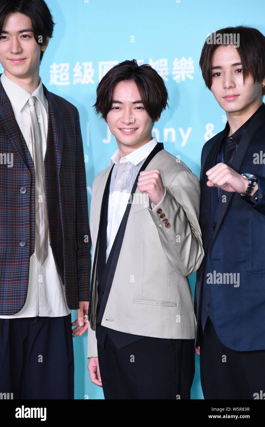 From left) Kota Yabu, Yuto Nakajima, and Yuri Chinen of