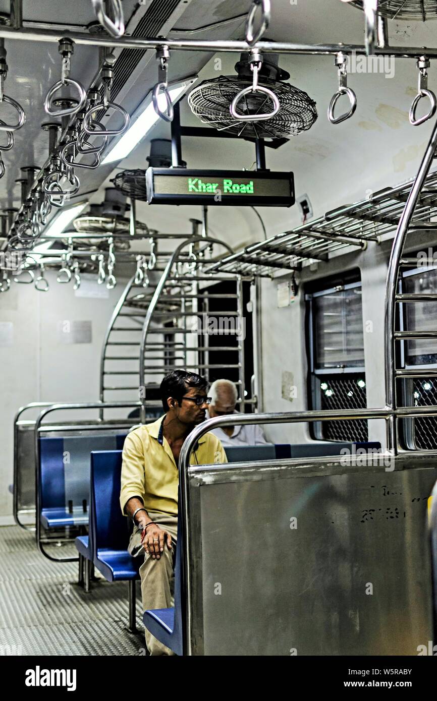 indicator in train Khar Road Railway Station Mumbai Maharashtra India Asia Stock Photo