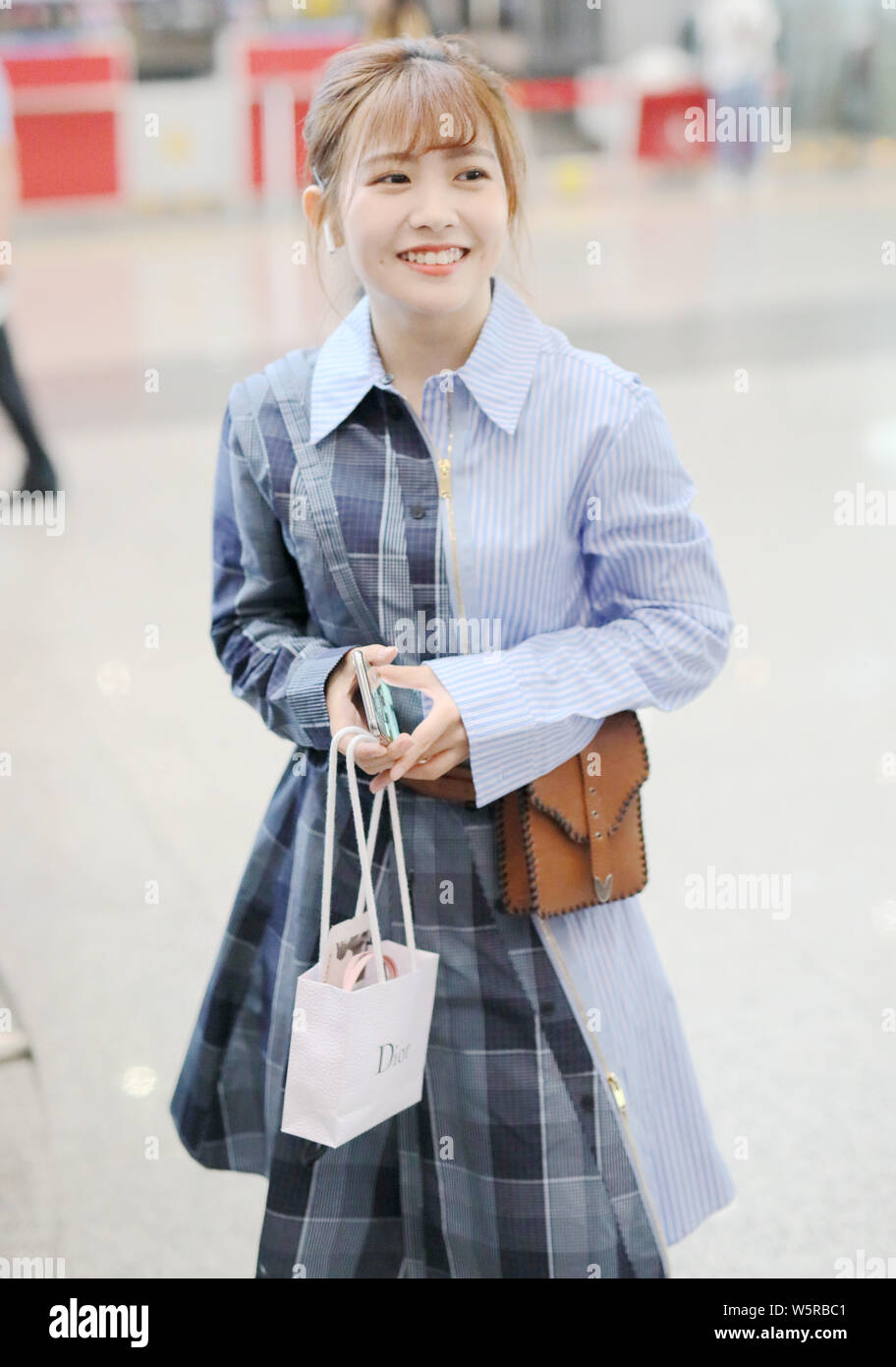 Lai Meiyun of Chinese idol girl group Rocket Girls 101 arrives at the