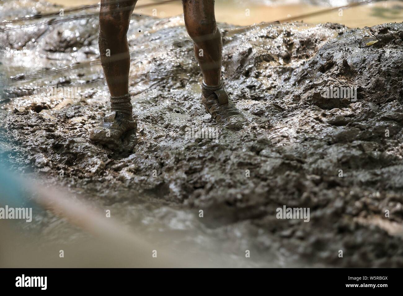 Kids compete in the Spartan kids' race to mark the International Children's Day in Beijing, China, 1 June 2019.   More than ten thousand children part Stock Photo