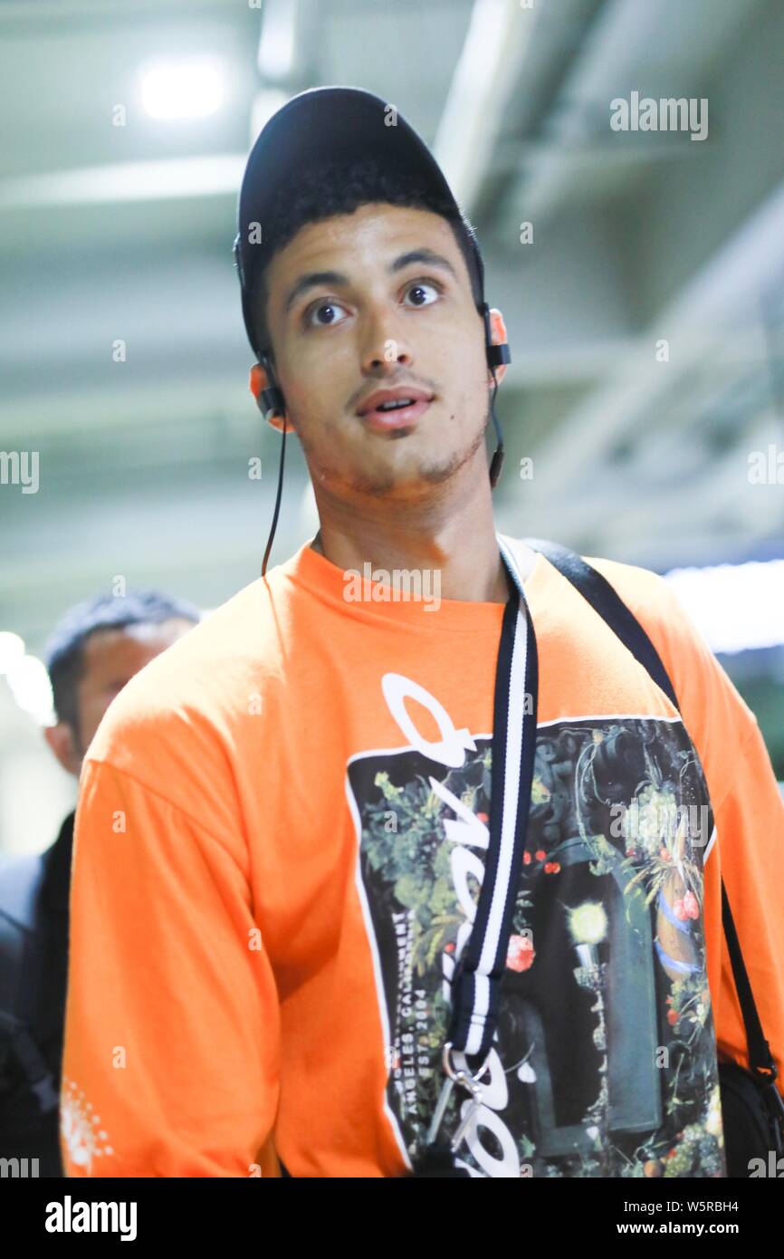 NBA star Kyle Kuzma of Los Angeles Lakers arrives at the Shanghai