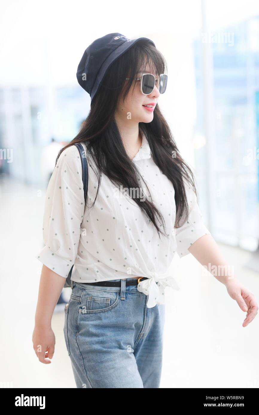Chinese actress Ada Liu or Liu Yan arrives at the Shanghai Hongqiao