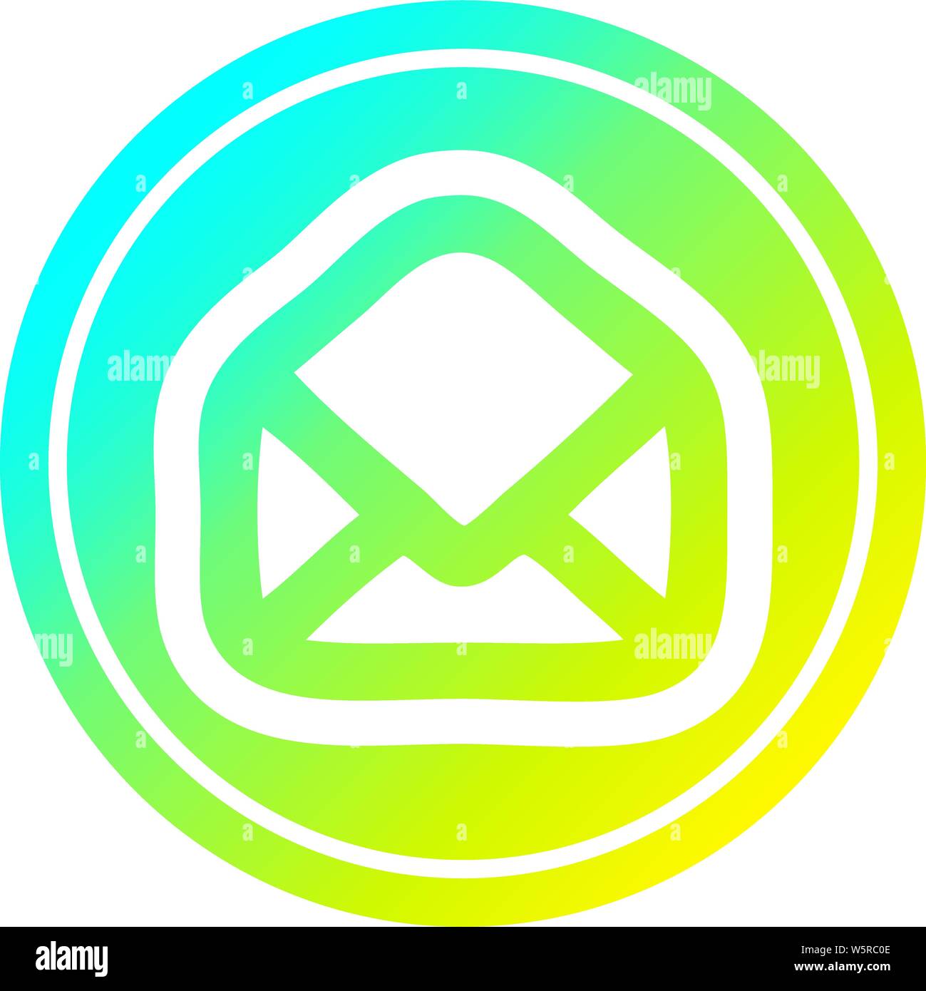 envelope letter circular icon with cool gradient finish Stock Vector ...