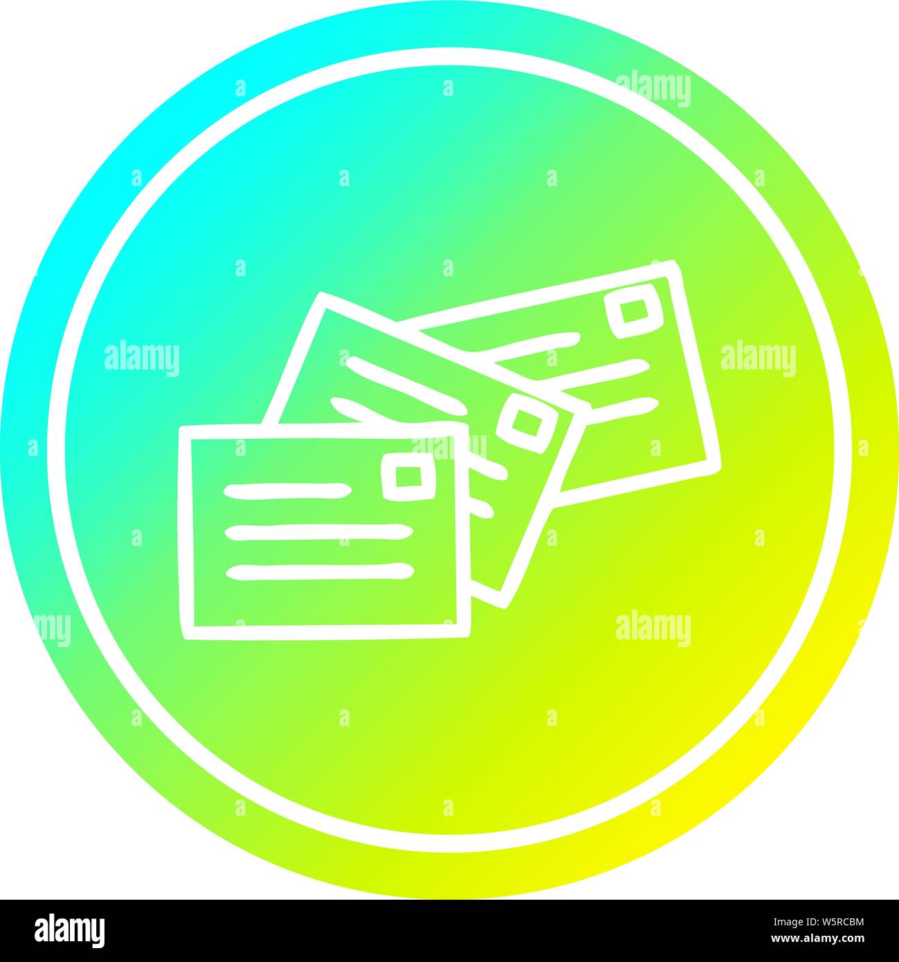 stack of letters circular icon with cool gradient finish Stock Vector