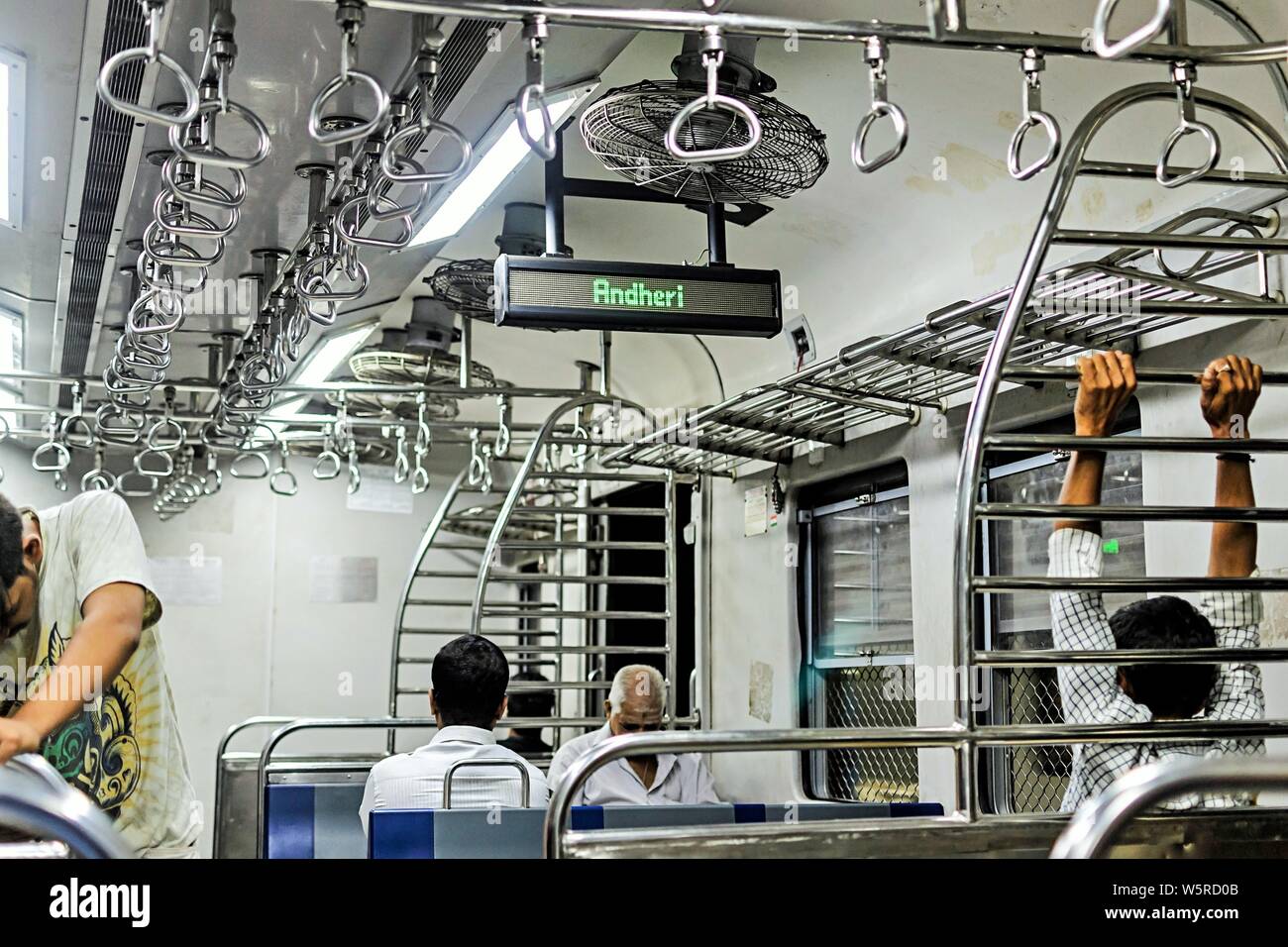 indicator in train Andheri Railway Station Mumbai Maharashtra India Asia Stock Photo