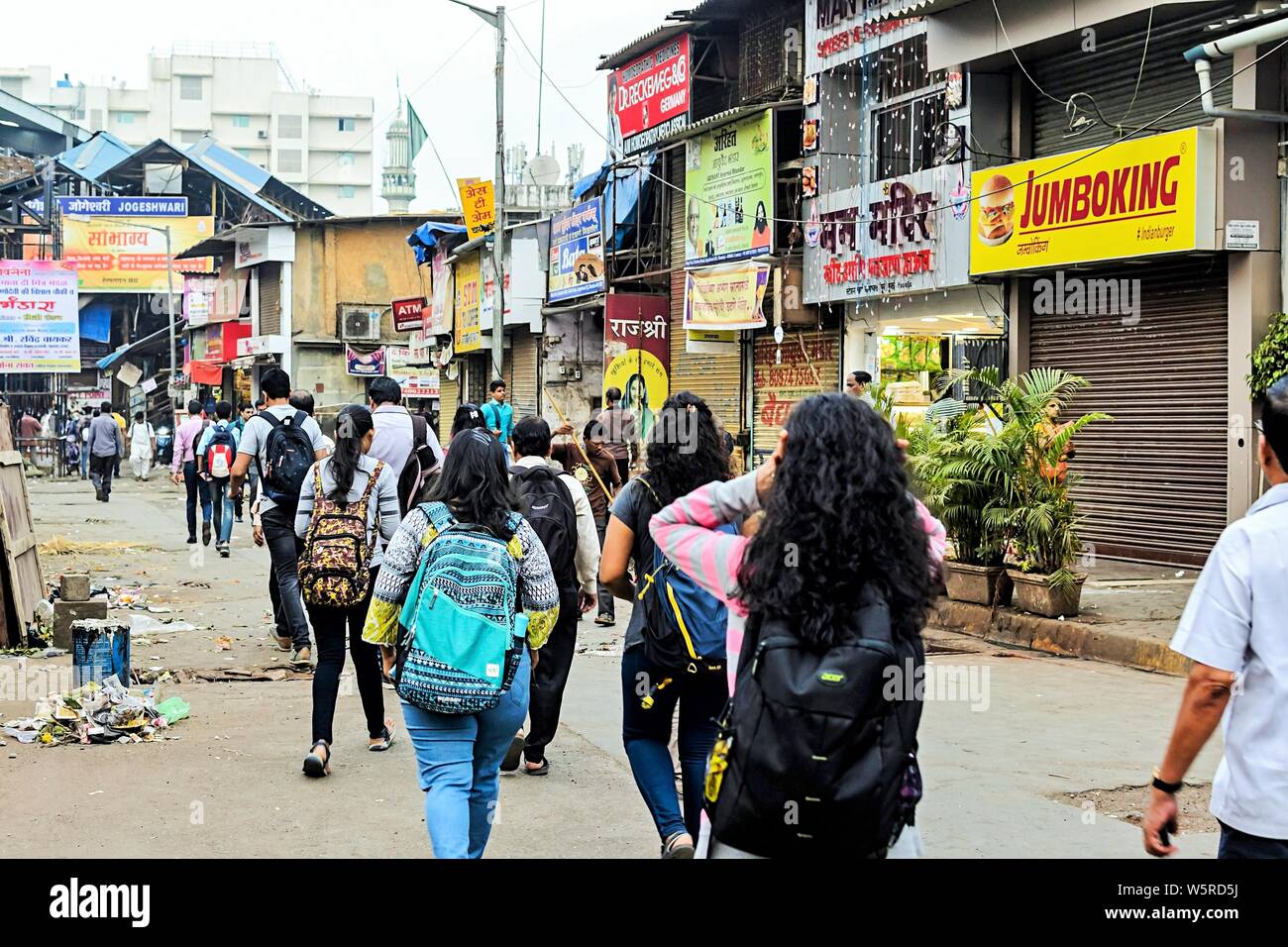 Jogeshwari Railway Station overbridge entrance Mumbai Maharashtra India Asia Stock Photo