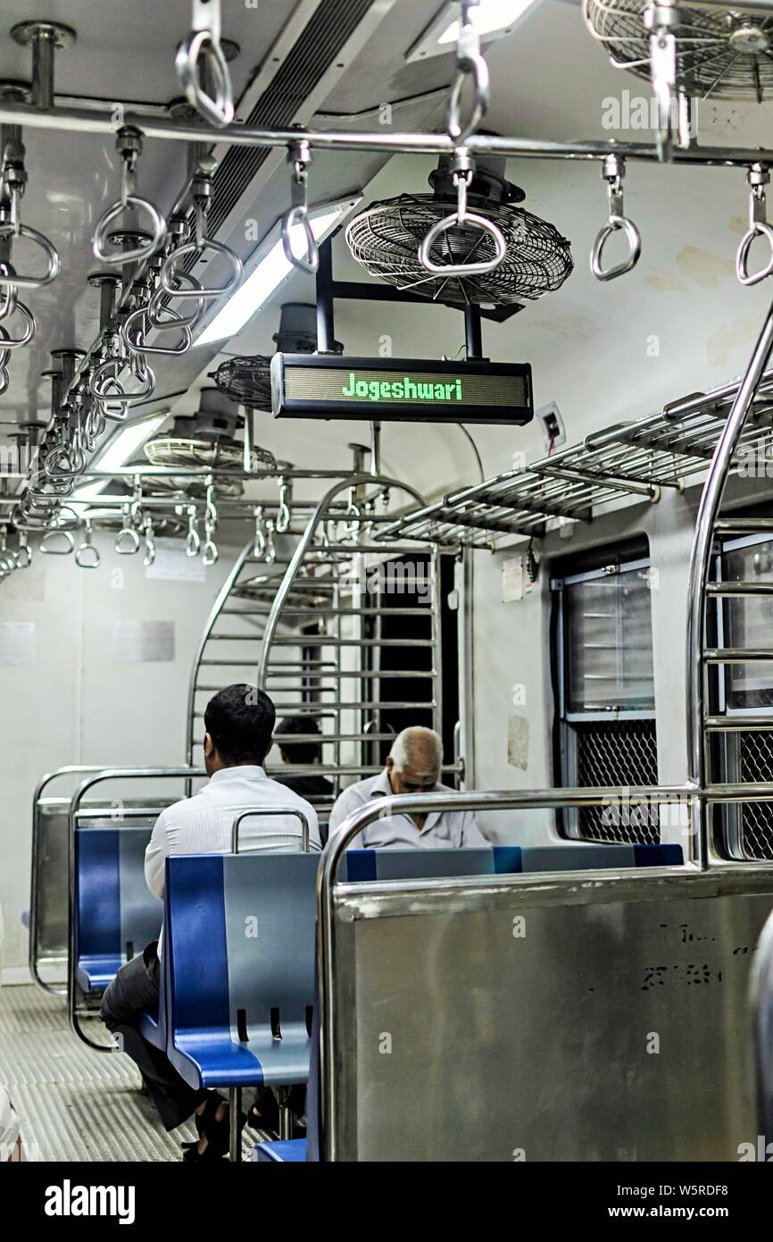 indicator in train Jogeshwari Railway Station Mumbai Maharashtra India Asia Stock Photo