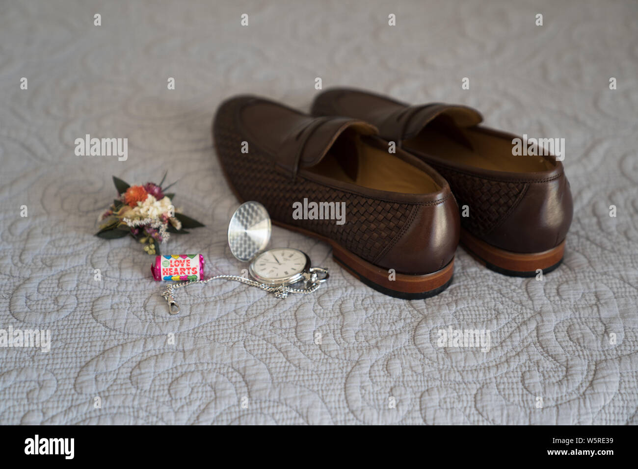 Pre Wedding Preparations. Groom getting ready for wedding ceremony. Greek, Cypriot wedding traditions Stock Photo