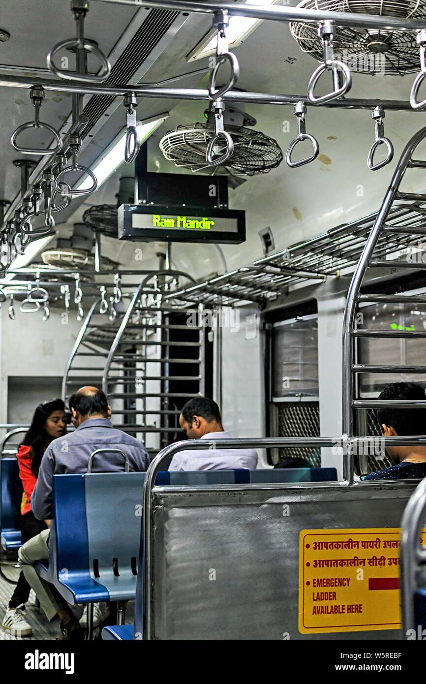 indicator in train Ram Mandir Railway Station Mumbai Maharashtra India Asia Stock Photo