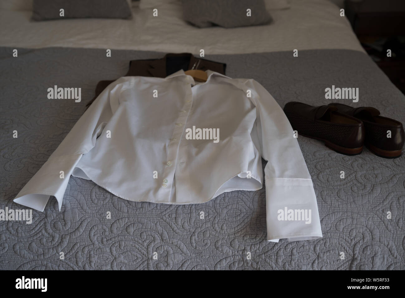 Pre Wedding Preparations. Groom getting ready for wedding ceremony. Greek, Cypriot wedding traditions Stock Photo