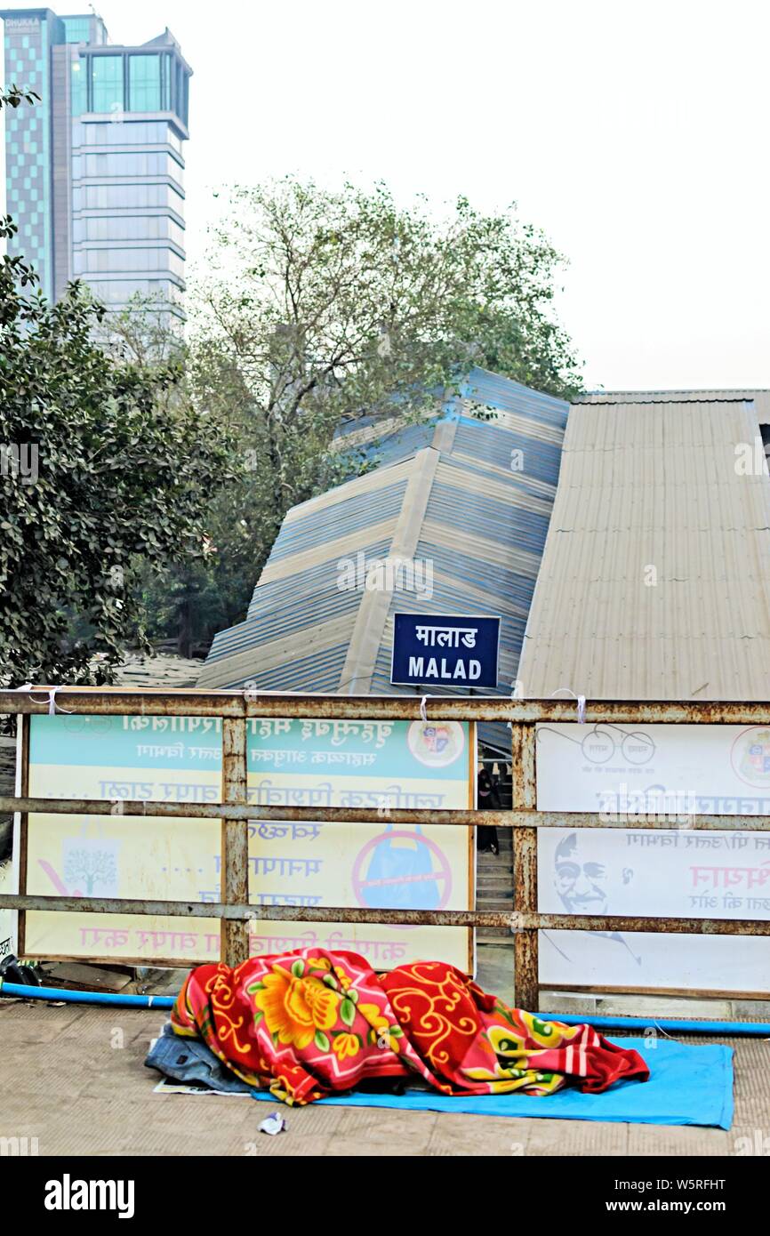 Malad Railway Station overbridge Mumbai Maharashtra India Asia Stock Photo