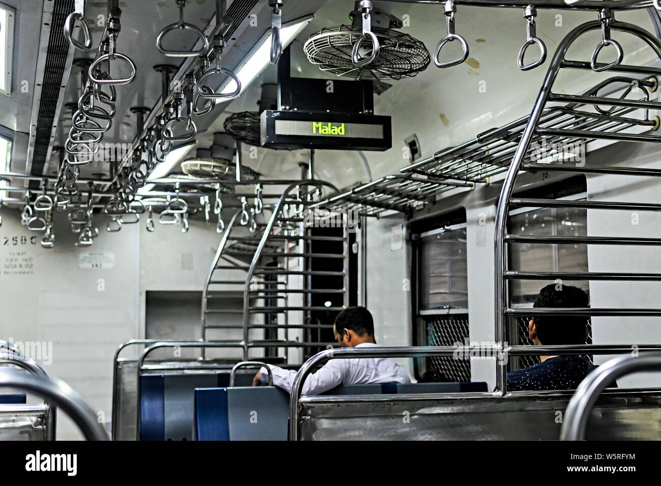 indicator in train Malad Railway Station Mumbai Maharashtra India Asia Stock Photo